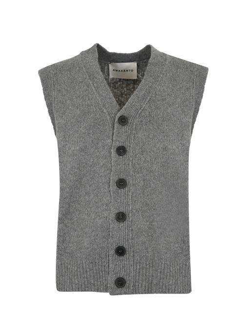 Gilet in lana e cashmere grigio cemento AMARANTO | B9S0044SU 92M